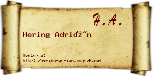 Hering Adrián névjegykártya